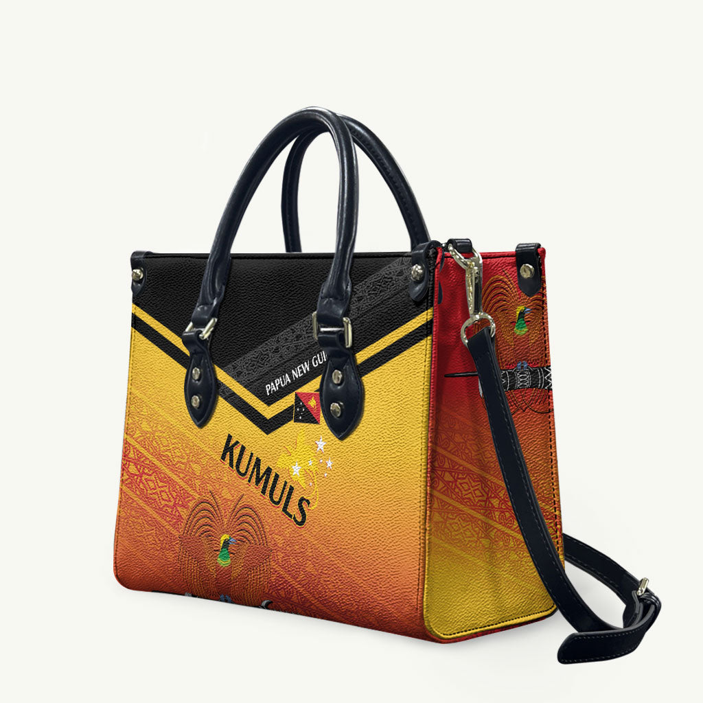 Papua New Guinea Rugby The Kumuls Leather Bag Motuan Inspired Pattern LT7 Multicolor - Polynesian Pride