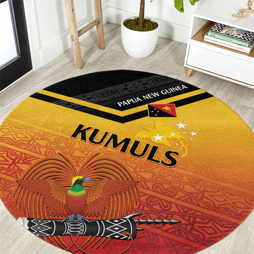 Papua New Guinea Rugby The Kumuls Round Carpet Motuan Inspired Pattern LT7 Multicolor - Polynesian Pride
