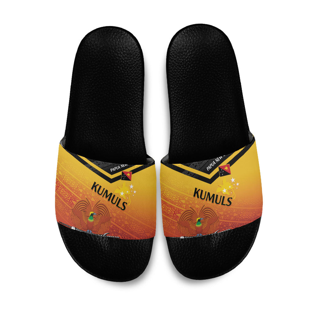 Papua New Guinea Rugby The Kumuls Slide Sandals Motuan Inspired Pattern LT7 Multicolor - Polynesian Pride
