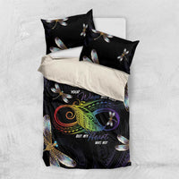 Personalised Polynesian Memorial Bedding Set Your Wings Were Ready But My Heart Was Not LT7 US Twin 172cm x 218cm Black - Polynesian Pride