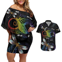 Personalised Polynesian Memorial Couples Matching Off Shoulder Short Dress and Hawaiian Shirt Your Wings Were Ready But My Heart Was Not