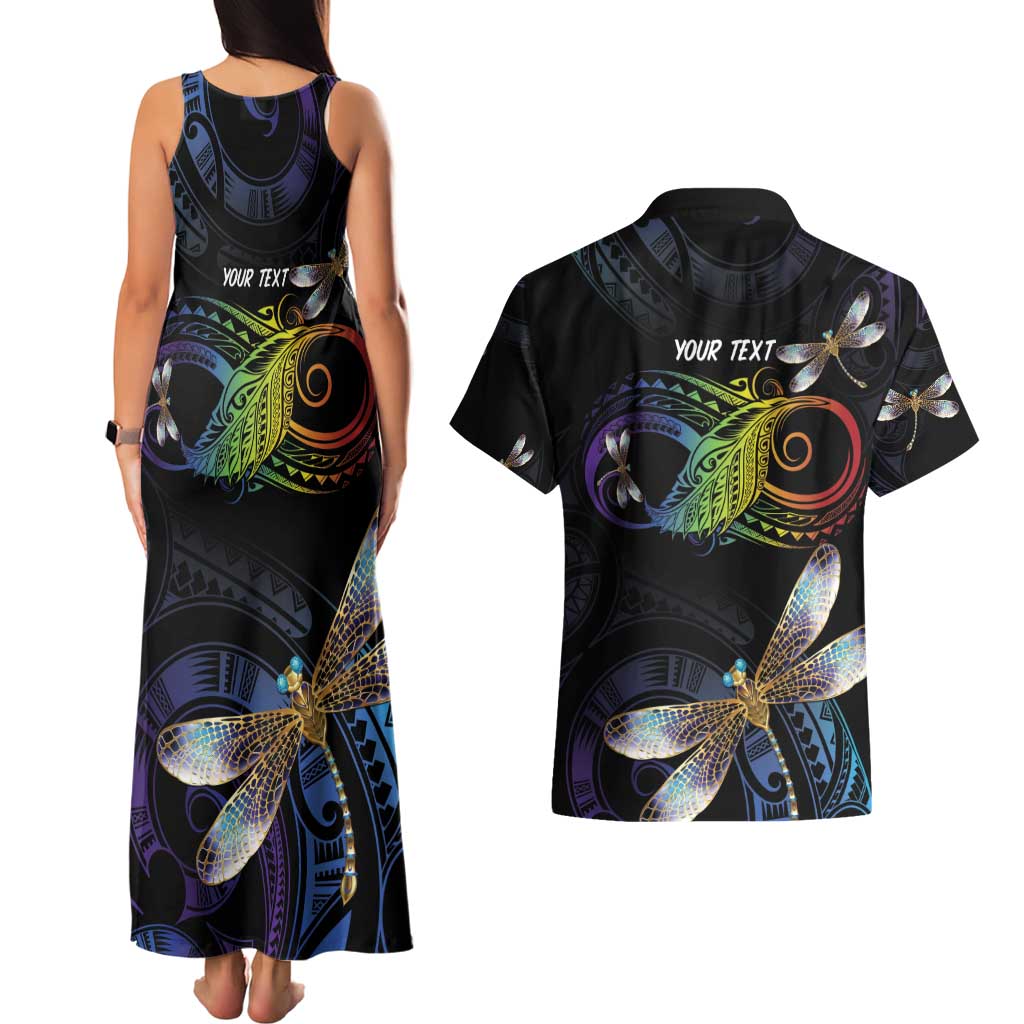 Personalised Polynesian Memorial Couples Matching Tank Maxi Dress and Hawaiian Shirt Your Wings Were Ready But My Heart Was Not