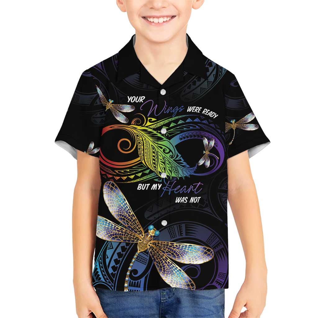 Personalised Polynesian Memorial Family Matching Tank Maxi Dress and Hawaiian Shirt Your Wings Were Ready But My Heart Was Not