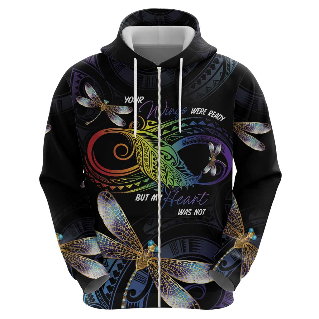 Personalised Polynesian Memorial Hoodie Your Wings Were Ready But My Heart Was Not