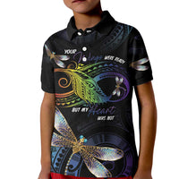 Personalised Polynesian Memorial Kid Polo Shirt Your Wings Were Ready But My Heart Was Not LT7 Kid Black - Polynesian Pride