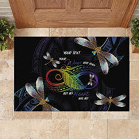 Personalised Polynesian Memorial Rubber Doormat Your Wings Were Ready But My Heart Was Not LT7 Black - Polynesian Pride