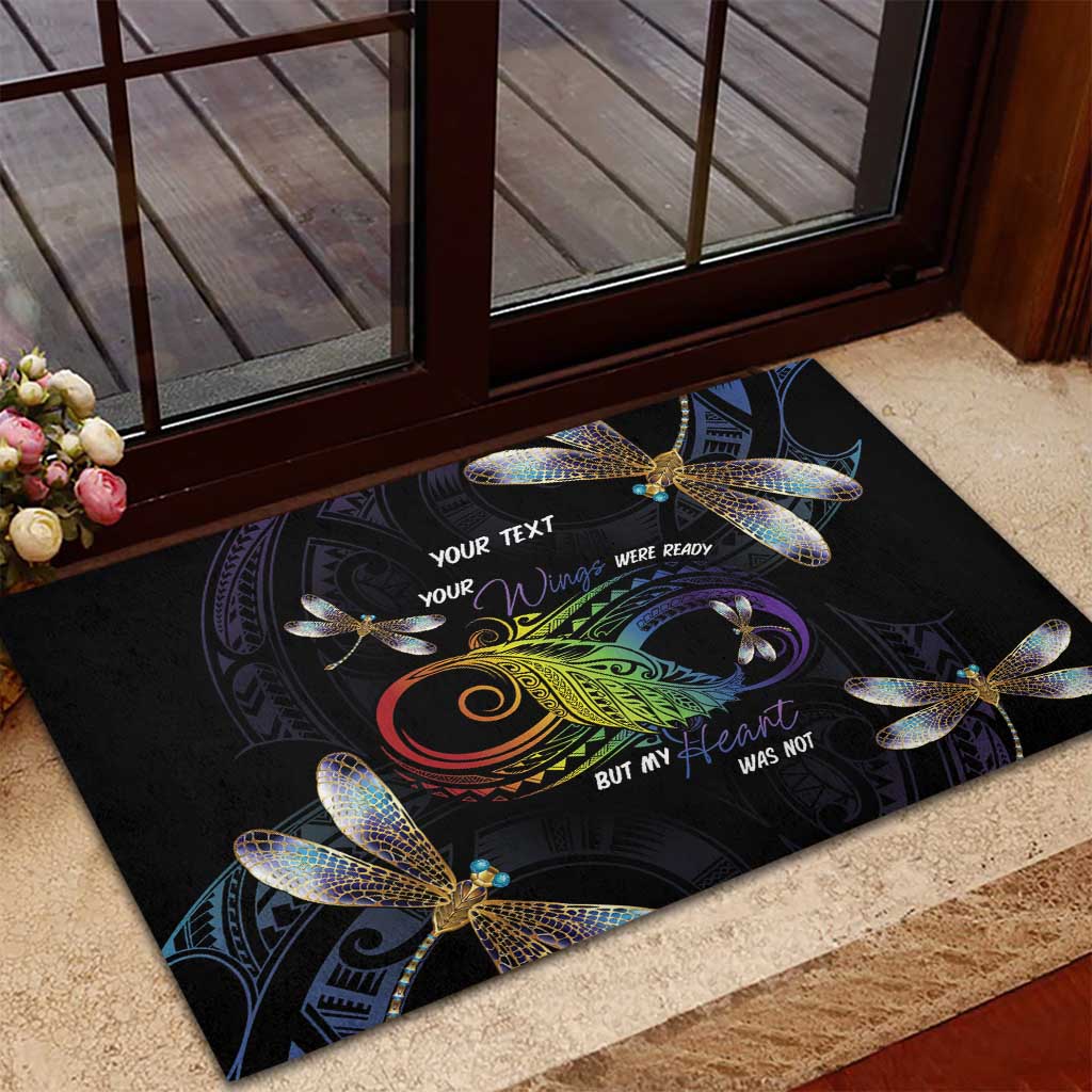 Personalised Polynesian Memorial Rubber Doormat Your Wings Were Ready But My Heart Was Not LT7 - Polynesian Pride