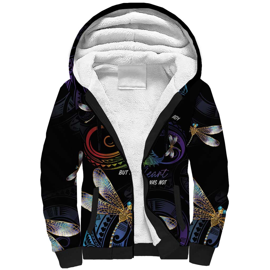 Personalised Polynesian Memorial Sherpa Hoodie Your Wings Were Ready But My Heart Was Not