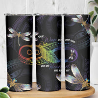 Personalised Polynesian Memorial Skinny Tumbler Your Wings Were Ready But My Heart Was Not LT7 - Polynesian Pride
