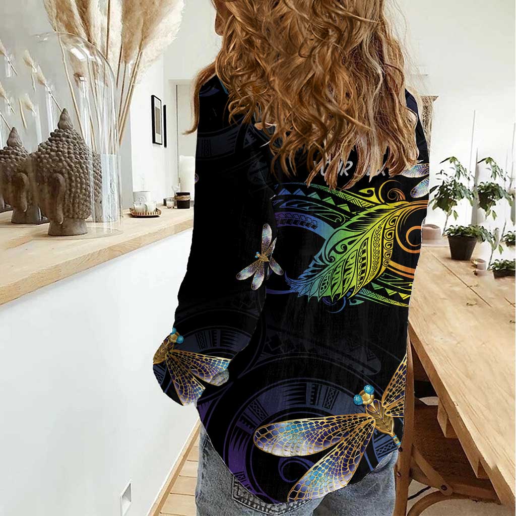 Personalised Polynesian Memorial Women Casual Shirt Your Wings Were Ready But My Heart Was Not LT7 - Polynesian Pride