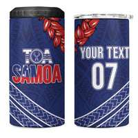Toa Samoa Rugby Custom 4 in 1 Can Cooler Tumbler Ulafala Mix Nifo'oti - Polynesian Pride