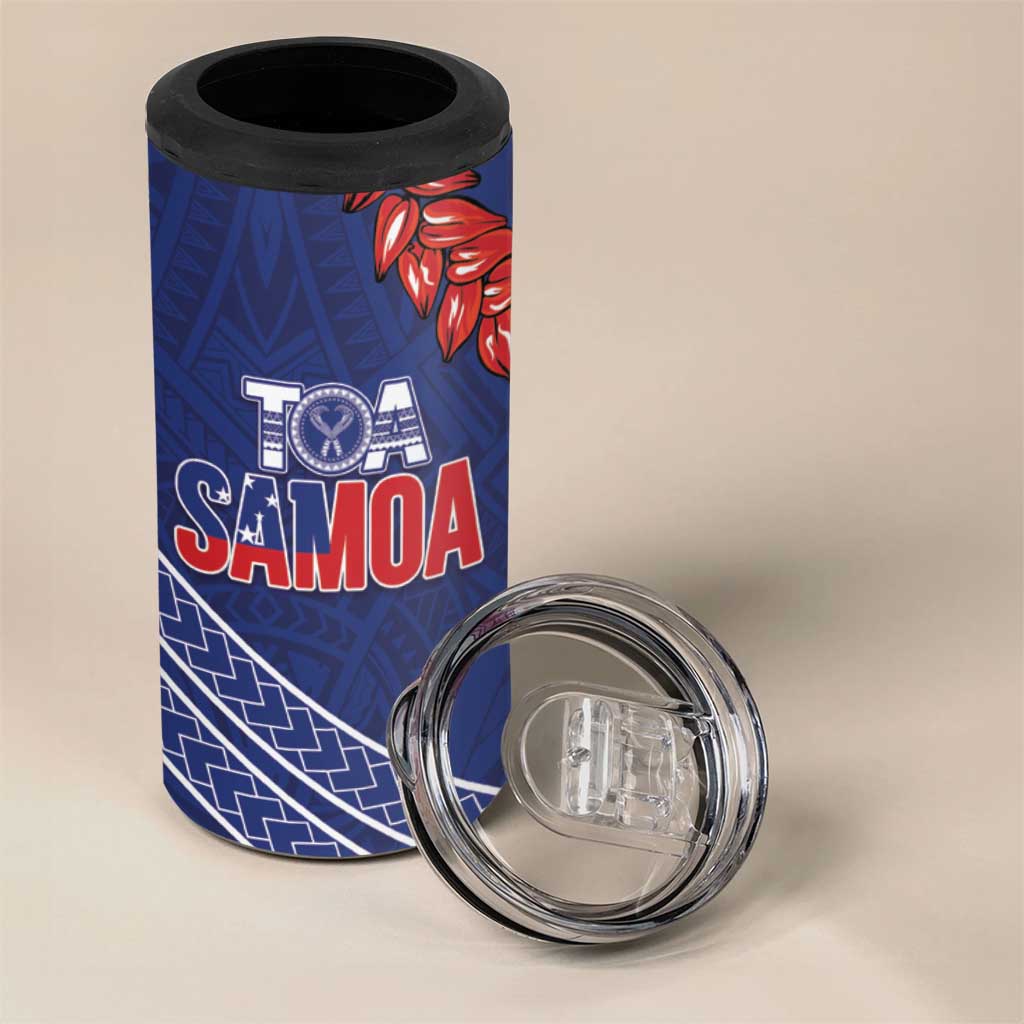 Toa Samoa Rugby Custom 4 in 1 Can Cooler Tumbler Ulafala Mix Nifo'oti - Polynesian Pride