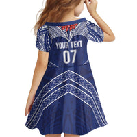 Toa Samoa Rugby Custom Family Matching Off The Shoulder Long Sleeve Dress and Hawaiian Shirt Ulafala Mix Nifo'oti - Polynesian Pride