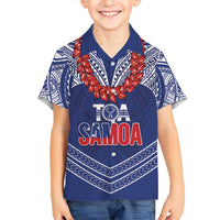 Toa Samoa Rugby Custom Kid Hawaiian Shirt Ulafala Mix Nifo'oti - Polynesian Pride
