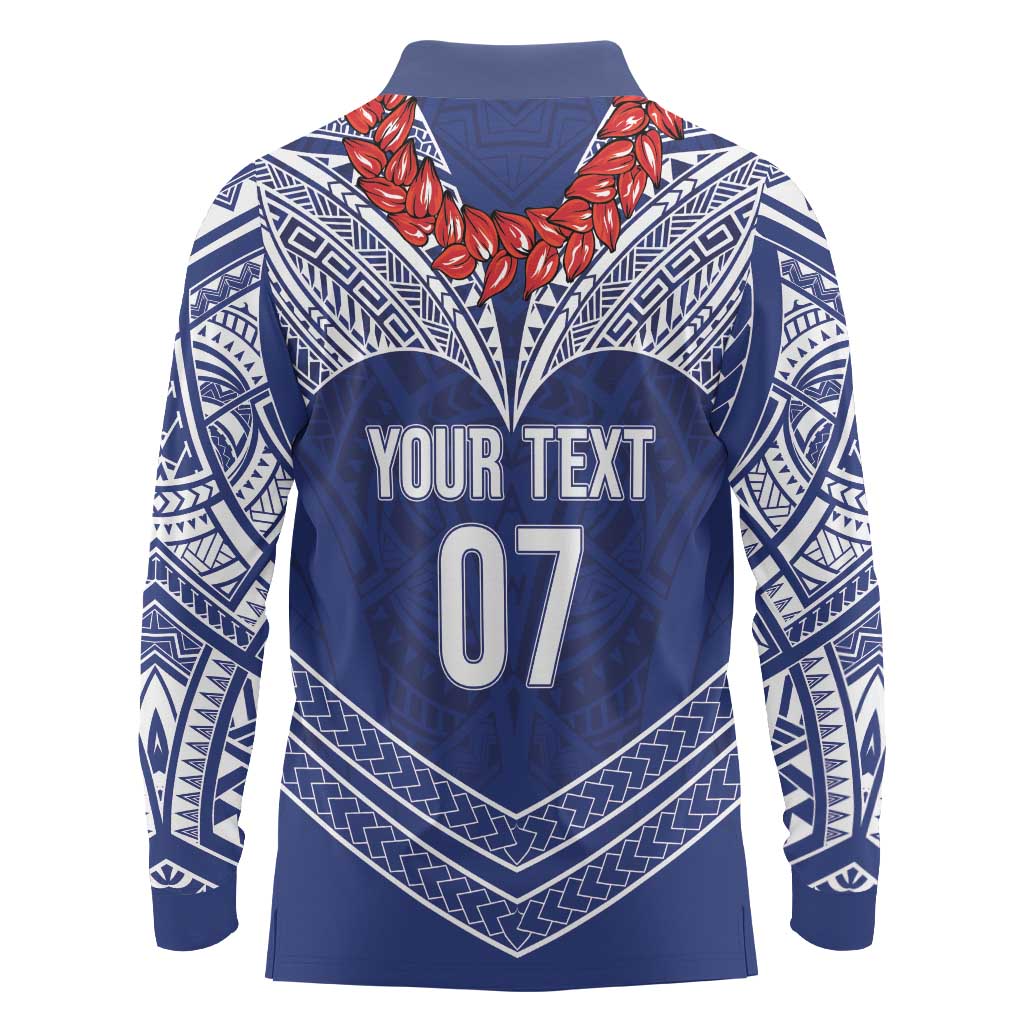 Toa Samoa Rugby Custom Long Sleeve Polo Shirt Ulafala Mix Nifo'oti - Polynesian Pride