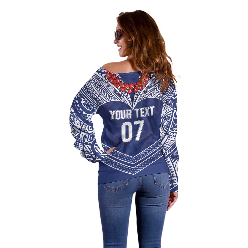 Toa Samoa Rugby Custom Off Shoulder Sweater Ulafala Mix Nifo'oti - Polynesian Pride