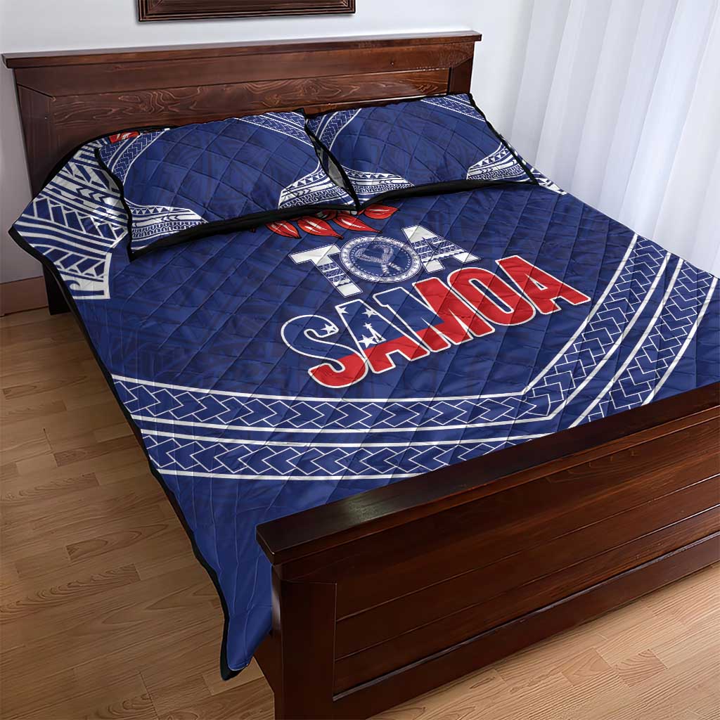 Toa Samoa Rugby Quilt Bed Set Ulafala Mix Nifo'oti - Polynesian Pride