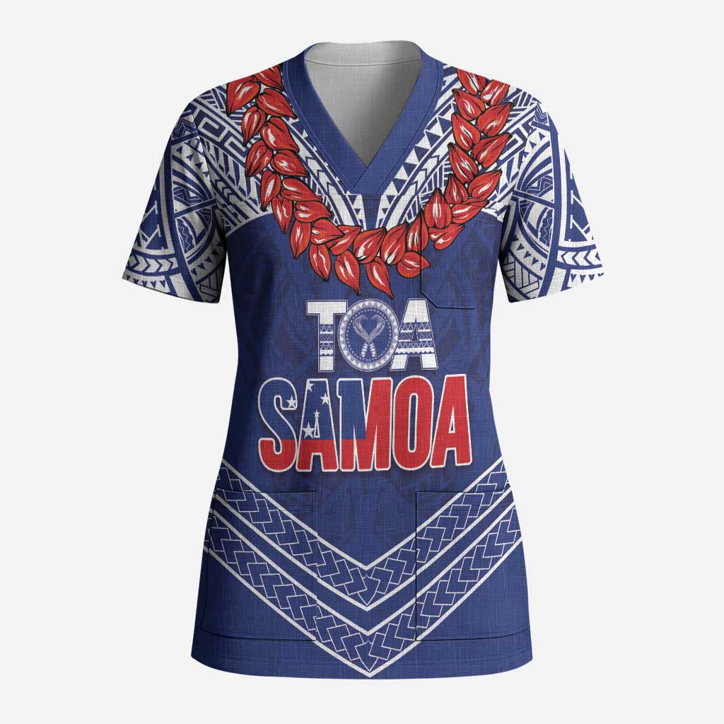 Toa Samoa Rugby Custom Scrub Top Ulafala Mix Nifo'oti - Polynesian Pride