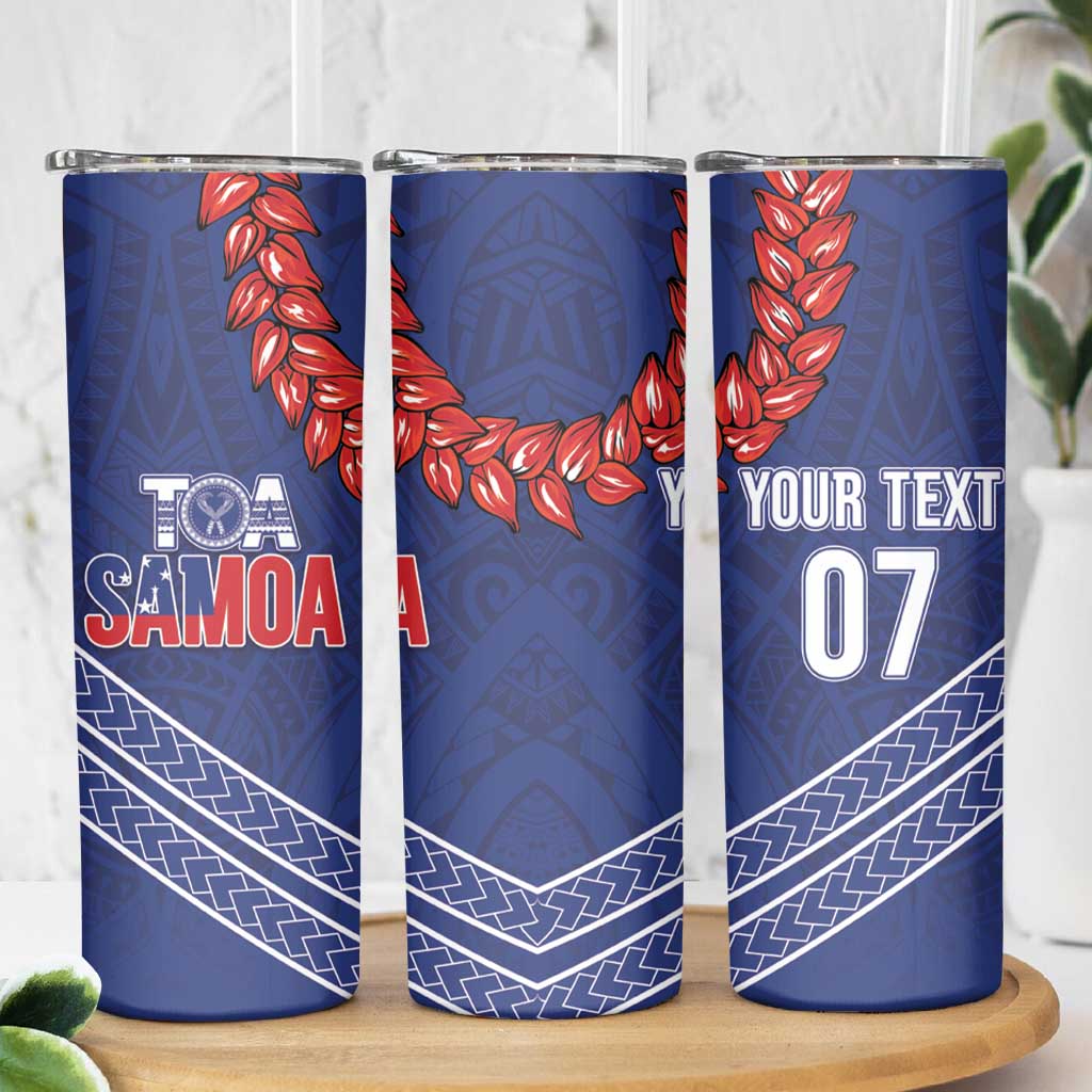 Toa Samoa Rugby Custom Skinny Tumbler Ulafala Mix Nifo'oti - Polynesian Pride