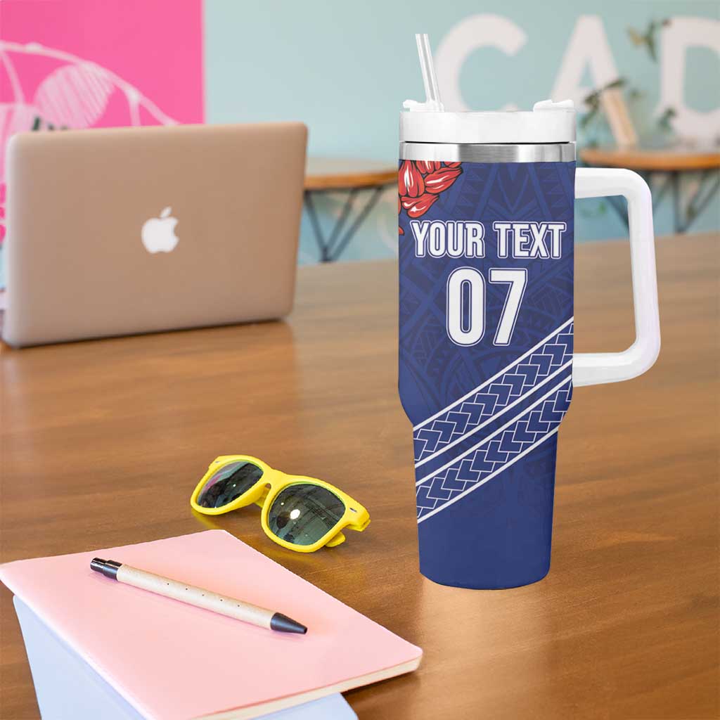 Toa Samoa Rugby Custom Tumbler With Handle Ulafala Mix Nifo'oti - Polynesian Pride