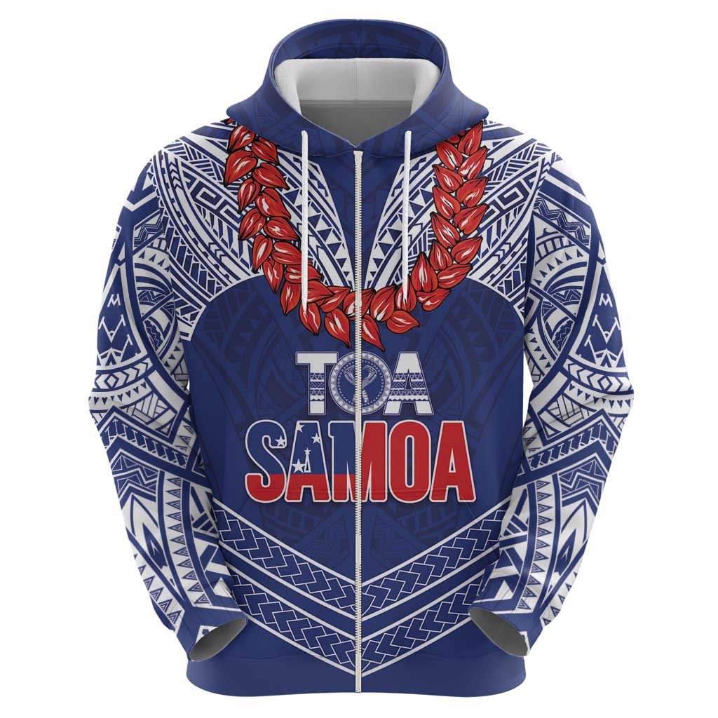 Toa Samoa Rugby Custom Zip Hoodie Ulafala Mix Nifo'oti - Polynesian Pride