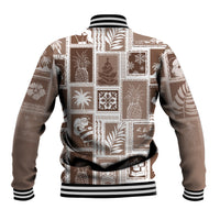 Hawaii Christmas Retro Patchwork Baseball Jacket Brown LT7 - Polynesian Pride