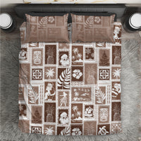 Hawaii Christmas Retro Patchwork Bedding Set Brown LT7 Brown - Polynesian Pride