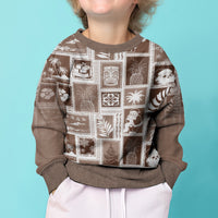 Hawaii Christmas Kid Ugly Christmas Sweater Retro Patchwork - Brown LT7 - Polynesian Pride