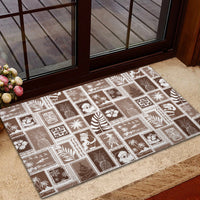 Hawaii Christmas Retro Patchwork Rubber Doormat Brown LT7 - Polynesian Pride