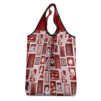 Hawaii Christmas Retro Patchwork Grocery Bag Red LT7 - Polynesian Pride
