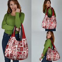 Hawaii Christmas Retro Patchwork Grocery Bag Red LT7 - Polynesian Pride