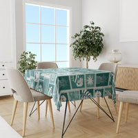 Hawaii Christmas Retro Patchwork Tablecloth Teal LT7 - Polynesian Pride