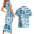 Hawaii Christmas Retro Patchwork Couples Matching Short Sleeve Bodycon Dress and Hawaiian Shirt Aquamarine LT7 - Polynesian Pride