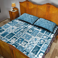 Hawaii Christmas Retro Patchwork Quilt Bed Set Aquamarine LT7 - Polynesian Pride
