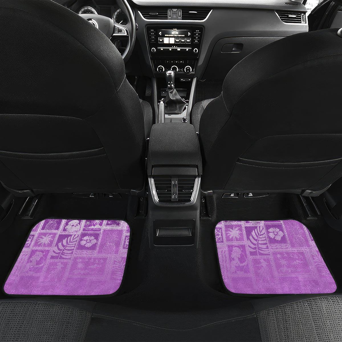 Hawaii Christmas Retro Patchwork Car Mats Violet LT7 - Polynesian Pride