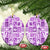 Hawaii Christmas Ceramic Ornament Retro Patchwork - Violet LT7 Oval Violet - Polynesian Pride