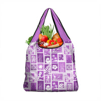 Hawaii Christmas Retro Patchwork Grocery Bag Violet LT7 1-pack One Size Violet - Polynesian Pride