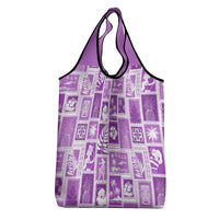 Hawaii Christmas Retro Patchwork Grocery Bag Violet LT7 - Polynesian Pride
