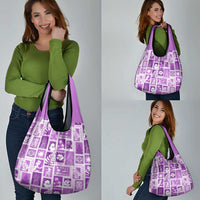 Hawaii Christmas Retro Patchwork Grocery Bag Violet LT7 - Polynesian Pride