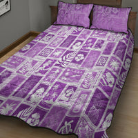 Hawaii Christmas Retro Patchwork Quilt Bed Set Violet LT7 - Polynesian Pride
