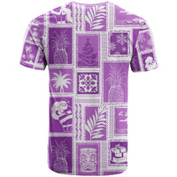 Hawaii Christmas Retro Patchwork T Shirt Violet LT7 - Polynesian Pride