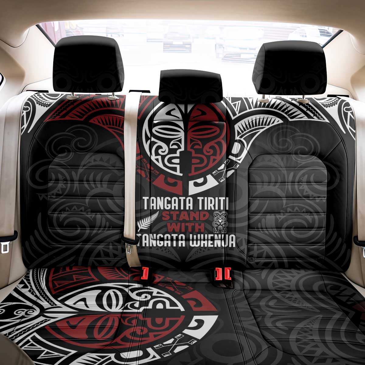 Maori Hongi Toitu Te Tiriti Back Car Seat Cover Tangata Tiriti Stand With Tangata Whenua LT7 - Polynesian Pride