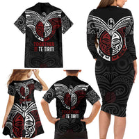 Maori Hongi Toitu Te Tiriti Family Matching Long Sleeve Bodycon Dress and Hawaiian Shirt Tangata Tiriti Stand With Tangata Whenua LT7 - Polynesian Pride