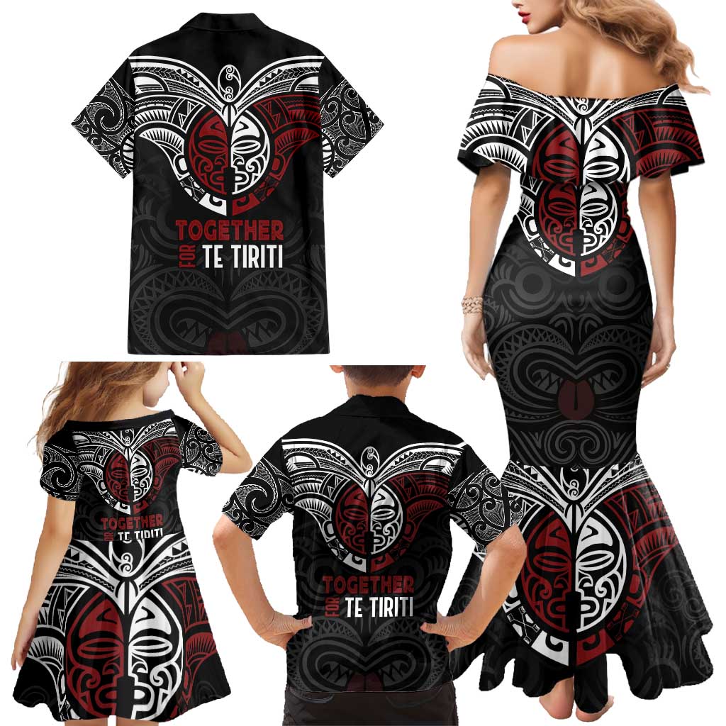 Maori Hongi Toitu Te Tiriti Family Matching Mermaid Dress and Hawaiian Shirt Tangata Tiriti Stand With Tangata Whenua LT7 - Polynesian Pride