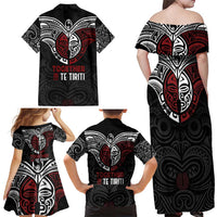 Maori Hongi Toitu Te Tiriti Family Matching Off Shoulder Maxi Dress and Hawaiian Shirt Tangata Tiriti Stand With Tangata Whenua LT7 - Polynesian Pride