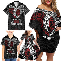 Maori Hongi Toitu Te Tiriti Family Matching Off Shoulder Short Dress and Hawaiian Shirt Tangata Tiriti Stand With Tangata Whenua LT7 - Polynesian Pride