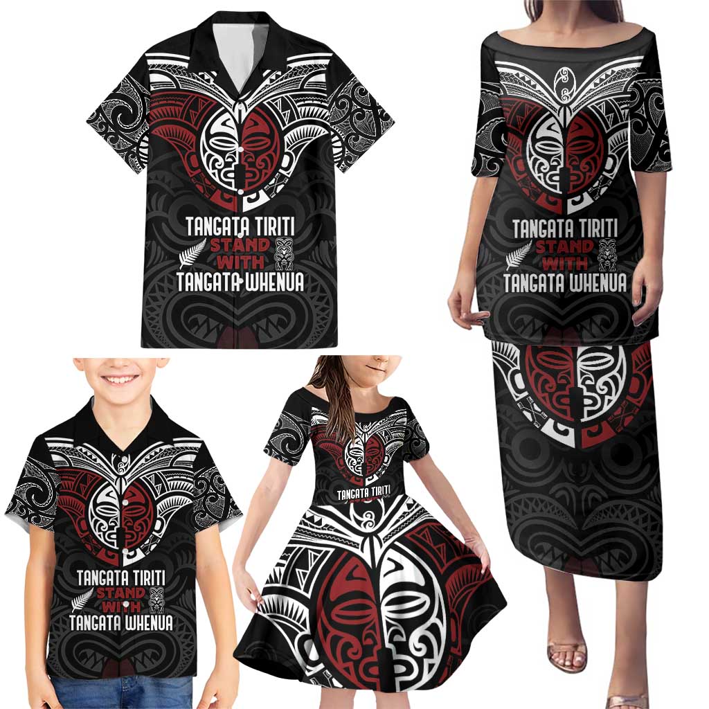 Maori Hongi Toitu Te Tiriti Family Matching Puletasi and Hawaiian Shirt Tangata Tiriti Stand With Tangata Whenua LT7 - Polynesian Pride