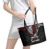 Maori Hongi Toitu Te Tiriti Leather Tote Bag Tangata Tiriti Stand With Tangata Whenua LT7 - Polynesian Pride
