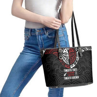Maori Hongi Toitu Te Tiriti Leather Tote Bag Tangata Tiriti Stand With Tangata Whenua LT7 - Polynesian Pride