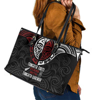 Maori Hongi Toitu Te Tiriti Leather Tote Bag Tangata Tiriti Stand With Tangata Whenua LT7 - Polynesian Pride